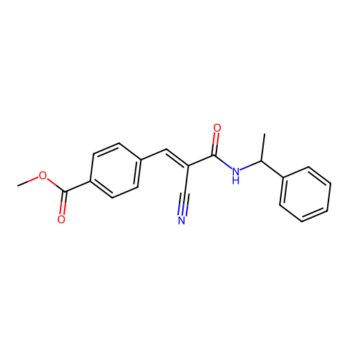 Methyl 4-{2-cyano-2-[(1-phenylethyl)carbamoyl]eth-1-en-1-yl}benzoate structure