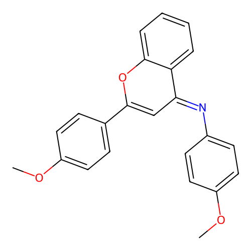 (E)-4-methoxy-N-(2-(4-methoxyphenyl)-4H-chromen-4-ylidene)aniline structure