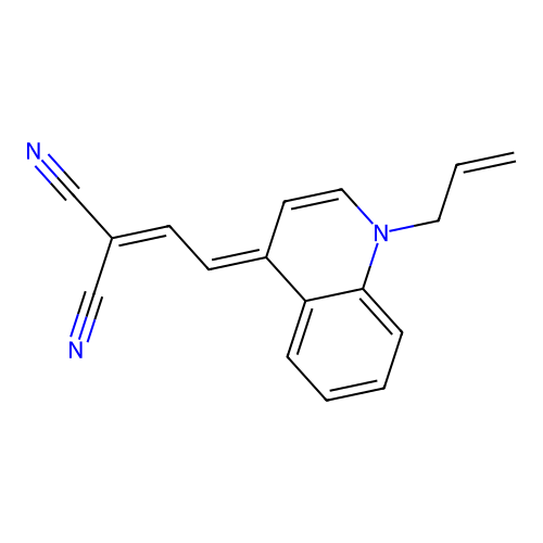 2-[2-(1-Allyl-1H-quinolin-4-ylidene)-ethylidene]-malononitrile structure