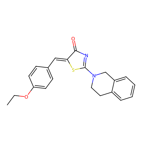 (5Z)-2-(3,4-dihydro-1H-isoquinolin-2-yl)-5-[(4-ethoxyphenyl)methylidene]-1,3-thiazol-4-one structure