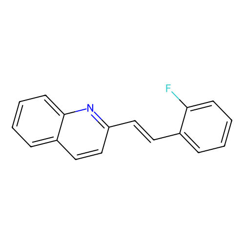 2-[(E)-2-(2-fluorophenyl)ethenyl]quinoline structure