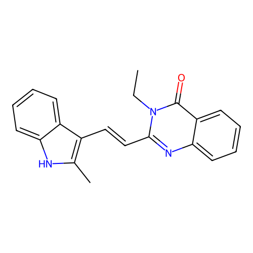 3-ethyl-2-[(E)-2-(2-methyl-1H-indol-3-yl)ethenyl]quinazolin-4-one structure