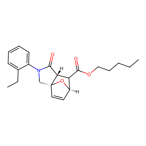 (3aS,6R,7aR)-pentyl 2-(2-ethylphenyl)-1-oxo-1,2,3,6,7,7a-hexahydro-3a,6-epoxyisoindole-7-carboxylate structure