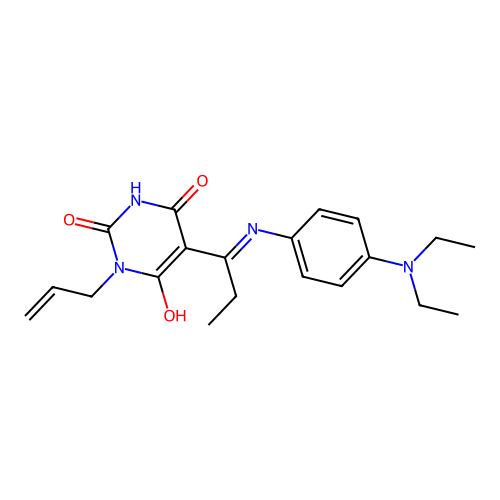 5-[1-[4-(diethylamino)anilino]propylidene]-1-prop-2-enyl-1,3-diazinane-2,4,6-trione structure