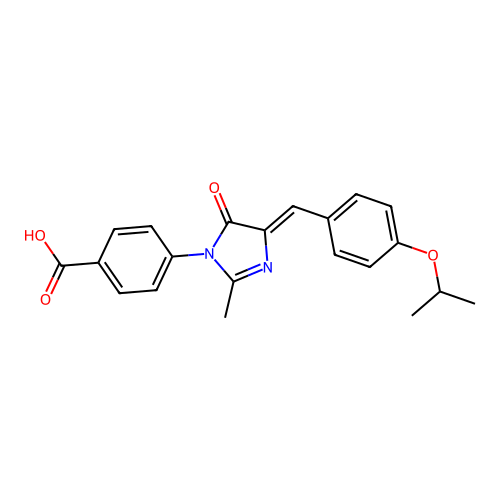 4-{(4Z)-2-methyl-5-oxo-4-[4-(propan-2-yloxy)benzylidene]-4,5-dihydro-1H-imidazol-1-yl}benzoic acid structure