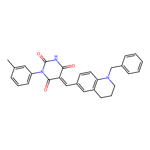 (5E)-5-[(1-benzyl-3,4-dihydro-2H-quinolin-6-yl)methylidene]-1-(3-methylphenyl)-1,3-diazinane-2,4,6-trione structure