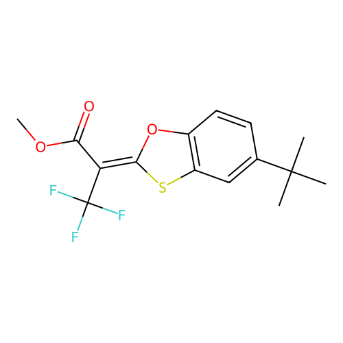 (Z)-methyl 2-(5-(tert-butyl)benzo[d][1,3]oxathiol-2-ylidene)-3,3,3-trifluoropropanoate structure