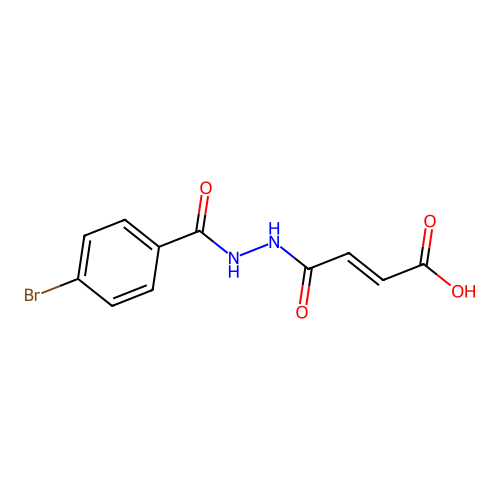 (E)-4-(2-(4-bromobenzoyl)hydrazinyl)-4-oxobut-2-enoic acid structure
