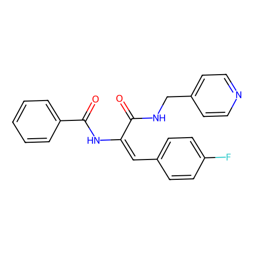 N-{(E)-2-(4-Fluoro-phenyl)-1-[(pyridin-4-ylmethyl)-carbamoyl]-vinyl}-benzamide structure