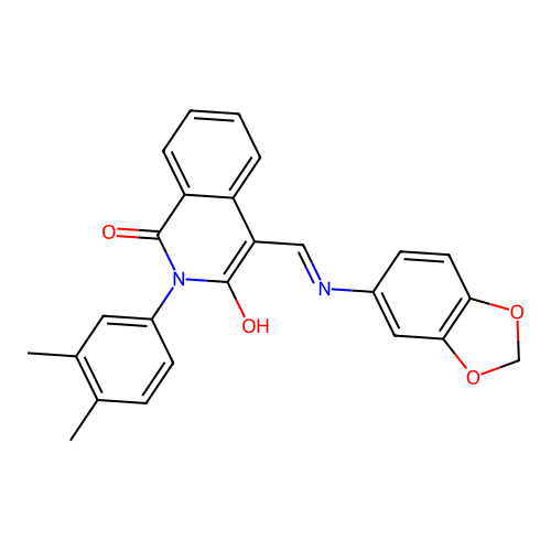 (4E)-4-[(1,3-benzodioxol-5-ylamino)methylidene]-2-(3,4-dimethylphenyl)isoquinoline-1,3-dione structure