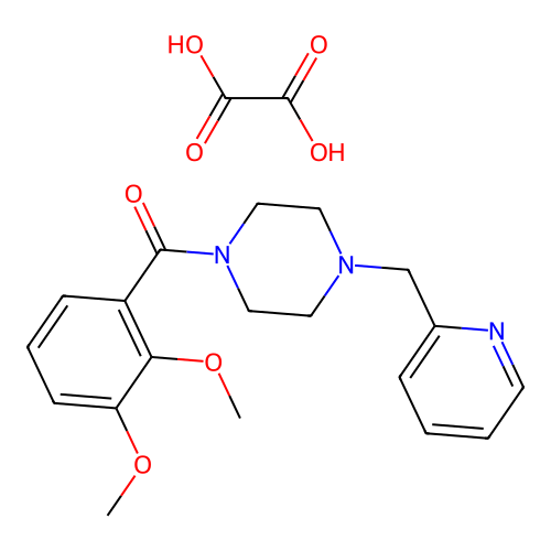 (2,3-Dimethoxyphenyl)(4-(pyridin-2-ylmethyl)piperazin-1-yl)methanone oxalate structure