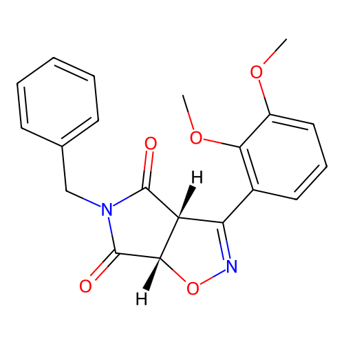 (3aR,6aS)-5-benzyl-3-(2,3-dimethoxyphenyl)-3a,6a-dihydropyrrolo[3,4-d][1,2]oxazole-4,6-dione structure