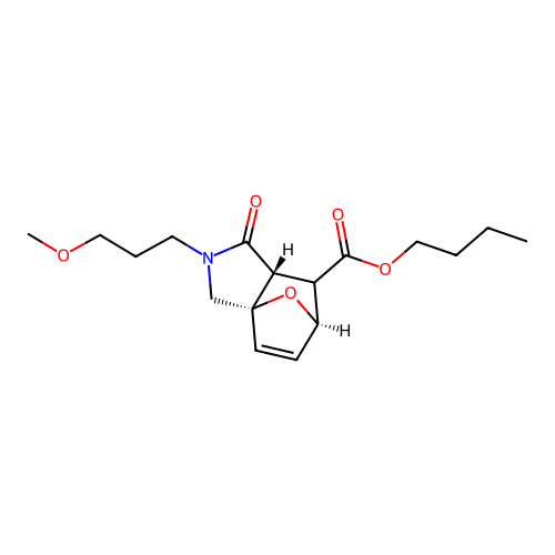 (3aS,6R,7aR)-butyl 2-(3-methoxypropyl)-1-oxo-1,2,3,6,7,7a-hexahydro-3a,6-epoxyisoindole-7-carboxylate structure