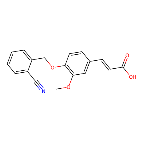 3-{4-[(2-Cyanobenzyl)oxy]-3-methoxyphenyl}acrylic acid structure