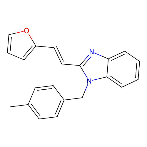 2-[(E)-2-(furan-2-yl)ethenyl]-1-[(4-methylphenyl)methyl]benzimidazole structure
