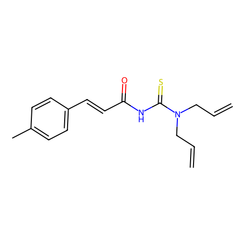 N,N-diallyl-N'-[3-(4-methylphenyl)acryloyl]thiourea structure