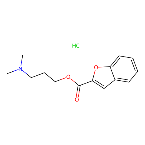 Benzofuran-2-carboxylic acid 3-dimethylamino-propyl ester structure