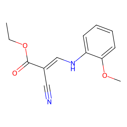 ethyl (2E)-2-cyano-3-[(2-methoxyphenyl)amino]prop-2-enoate structure