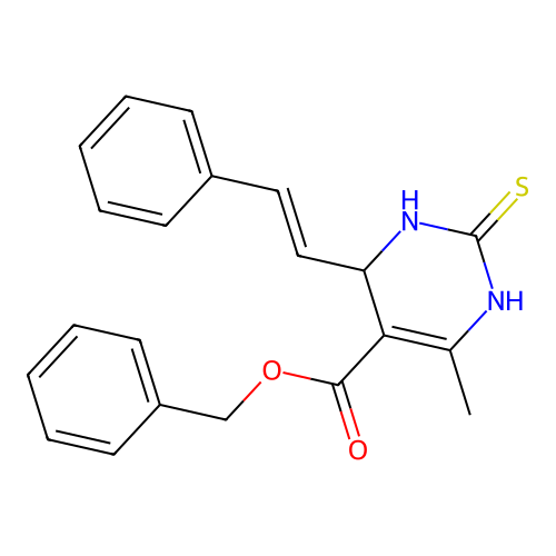 benzyl 6-methyl-4-(2-phenylvinyl)-2-thioxo-1,2,3,4-tetrahydro-5-pyrimidinecarboxylate structure