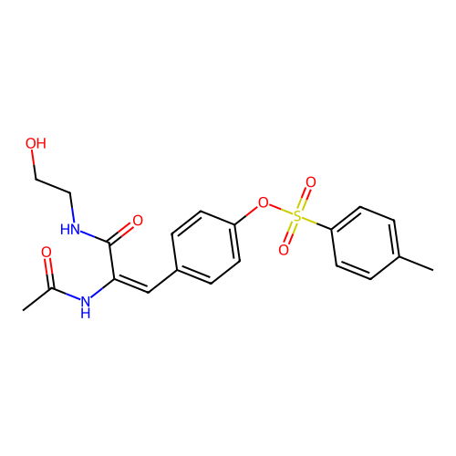 4-{2-(acetylamino)-3-[(2-hydroxyethyl)amino]-3-oxo-1-propen-1-yl}phenyl 4-methylbenzenesulfonate structure