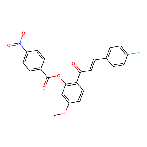 2-[(2E)-3-(4-fluorophenyl)prop-2-enoyl]-5-methoxyphenyl 4-nitrobenzoate structure