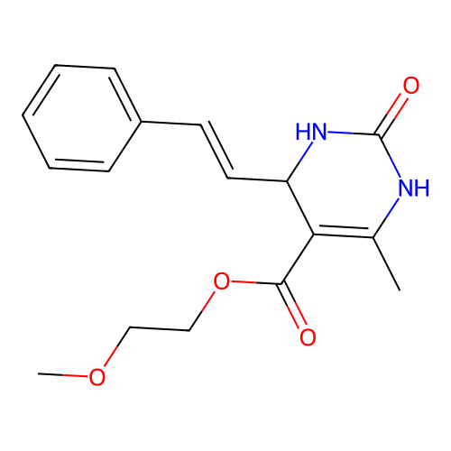 2-methoxyethyl 6-methyl-2-oxo-4-(2-phenylvinyl)-1,2,3,4-tetrahydro-5-pyrimidinecarboxylate structure