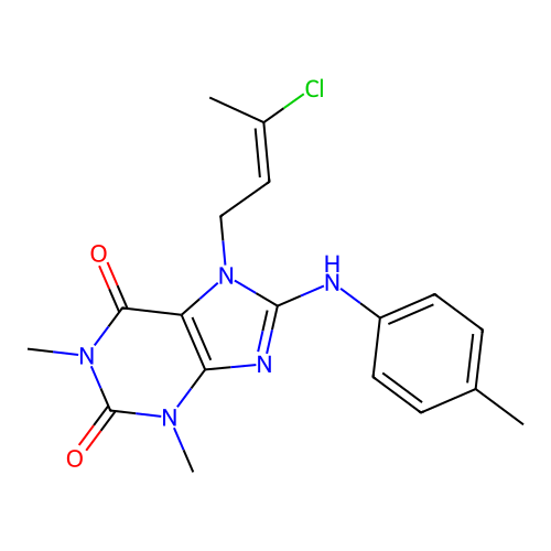 7-(3-CL-2-Butenyl)-1,3-dimethyl-8-(4-toluidino)-3,7-dihydro-1H-purine-2,6-dione structure