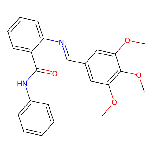 N-phenyl-2-[(3,4,5-trimethoxybenzylidene)amino]benzamide structure