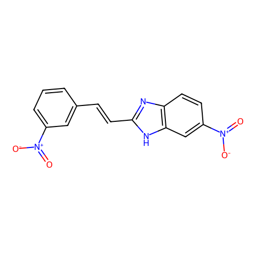 6-nitro-2-(2-{3-nitrophenyl}vinyl)-1H-benzimidazole structure