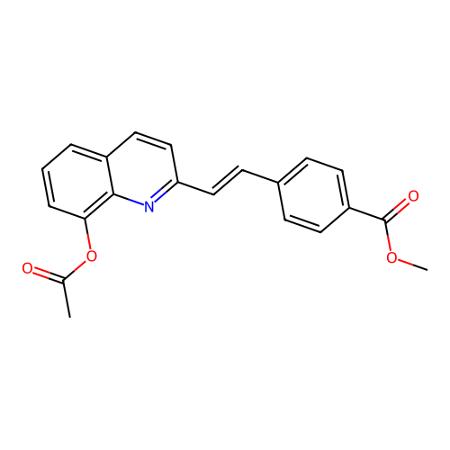 Methyl 4-{2-[8-(acetyloxy)-2-quinolinyl]vinyl}benzoate structure