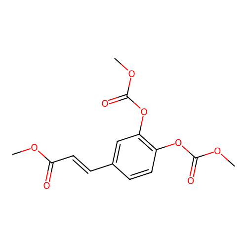 methyl (E)-3-[3,4-bis(methoxycarbonyloxy)phenyl]prop-2-enoate structure
