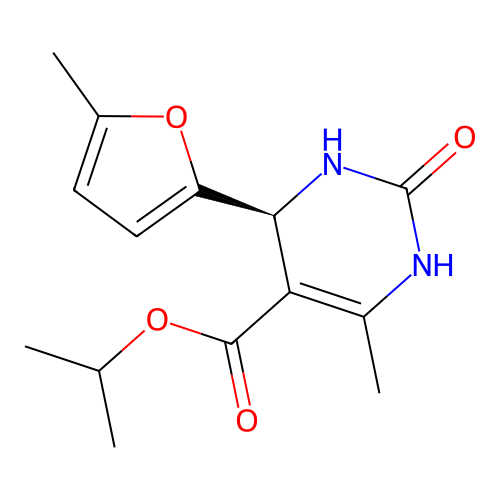 (S)-6-Methyl-4-(5-methyl-furan-2-yl)-2-oxo-1,2,3,4-tetrahydro-pyrimidine-5-carboxylic acid isopropyl  ester structure