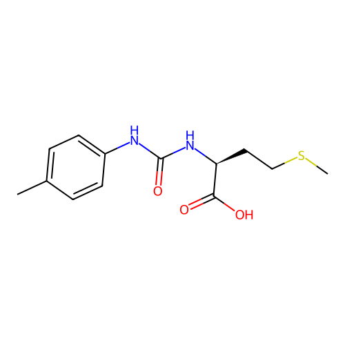 N-[(4-methylphenyl)carbamoyl]-L-methionine structure