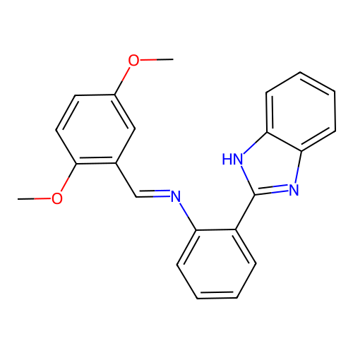 2-(1H-benzimidazol-2-yl)-N-[(E)-(2,5-dimethoxyphenyl)methylidene]aniline structure