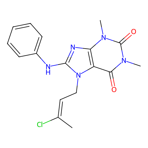 8-Anilino-7-(3-chloro-2-butenyl)-1,3-dimethyl-3,7-dihydro-1H-purine-2,6-dione structure