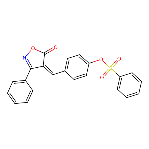 Benzenesulfonic acid 4-[5-oxo-3-phenyl-isoxazol-(4Z)-ylidenemethyl]-phenyl ester structure