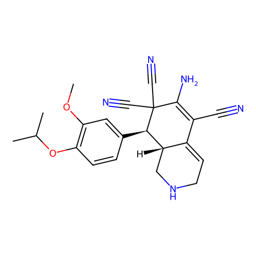 (8S,8aR)-6-amino-8-(3-methoxy-4-propan-2-yloxyphenyl)-2,3,8,8a-tetrahydro-1H-isoquinoline-5,7,7-tricarbonitrile structure