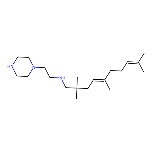 (2-Piperazin-1-yl-ethyl)-(2,2,5,9-tetramethyl-deca-4,8-dienyl)-amine structure
