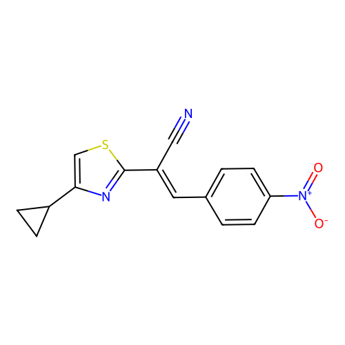 2-(4-Cyclopropyl-thiazol-2-yl)-3-(4-nitro-phenyl)-acrylonitrile structure