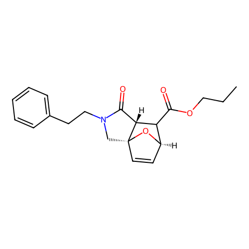 (3aS,6R,7aR)-propyl 1-oxo-2-phenethyl-1,2,3,6,7,7a-hexahydro-3a,6-epoxyisoindole-7-carboxylate structure