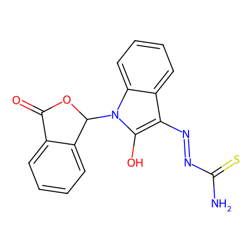 [(Z)-(2-keto-1-phthalidyl-indolin-3-ylidene)amino]thiourea structure
