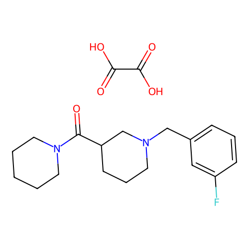 (1-(3-Fluorobenzyl)piperidin-3-yl)(piperidin-1-yl)methanone oxalate structure