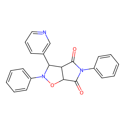 2,5-diphenyl-3-(pyridin-3-yl)dihydro-2H-pyrrolo[3,4-d][1,2]oxazole-4,6(3H,5H)-dione structure