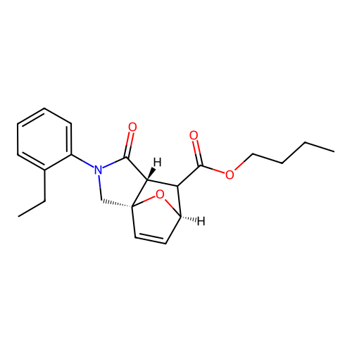 (3aS,6R,7aR)-butyl 2-(2-ethylphenyl)-1-oxo-1,2,3,6,7,7a-hexahydro-3a,6-epoxyisoindole-7-carboxylate structure