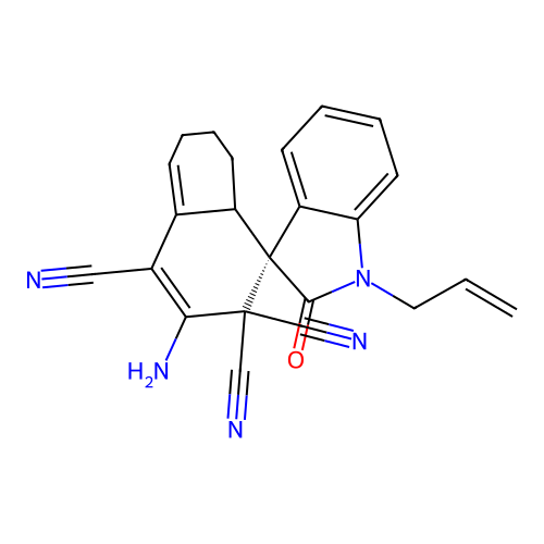 (1'S)-1-allyl-3'-amino-2-oxo-6',7',8',8a'-tetrahydro-2'H-spiro[indoline-3,1'-naphthalene]-2',2',4'-tricarbonitrile structure