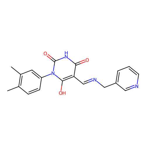 (5E)-1-(3,4-dimethylphenyl)-5-[(pyridin-3-ylmethylamino)methylidene]-1,3-diazinane-2,4,6-trione structure