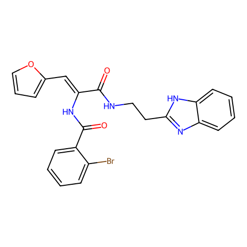 N-{(Z)-1-[2-(1H-Benzoimidazol-2-yl)-ethylcarbamoyl]-2-furan-2-yl-vinyl}-2-bromo-benzamide structure