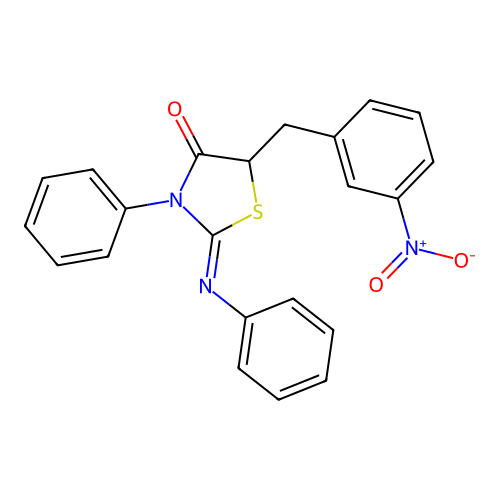 5-(3-Nitro-benzyl)-3-phenyl-2-[(Z)-phenylimino]-thiazolidin-4-one structure