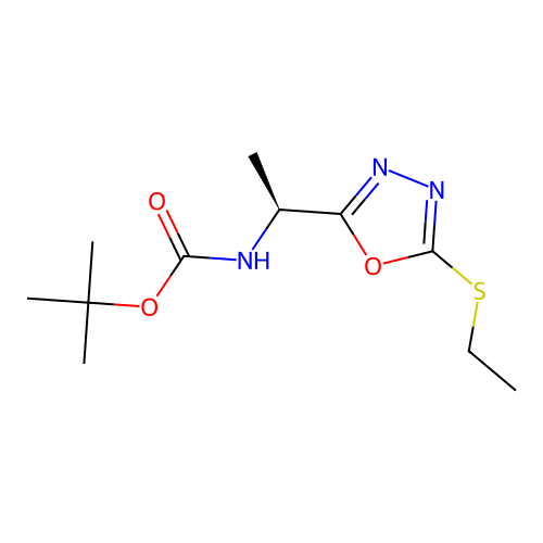 Tert-butyl N-{1-[5-(ethylsulfanyl)-1,3,4-oxadiazol-2-YL]ethyl}carbamate structure