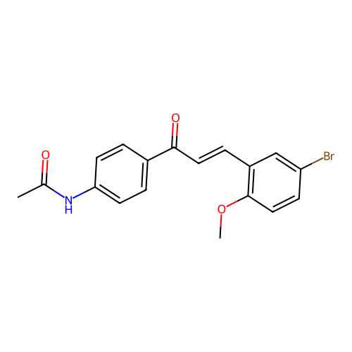 N-{4-[3-(5-bromo-2-methoxyphenyl)acryloyl]phenyl}acetamide structure